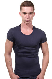 DOREANSE ribbed t-shirt r-neck slim fit at oboy.com